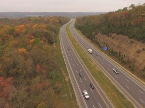 Photo showing recent quality asphalt repair by the John R. Jurgensen Company to Interstate 275 (I275) in Cincinnati Hamilton County, Ohio.