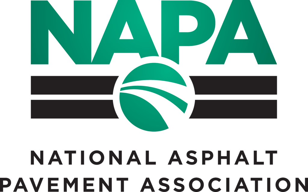 A photo of the initials and words for the NAPA National Asphalt Pavement Association recognizing quality in heavy highway construction
